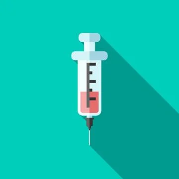 Syringe with red liquid Stock Illustration