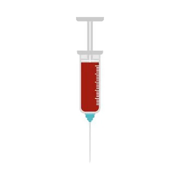 Syringe with a red liquid Stock Illustration