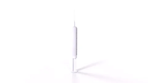 Syringe rotating in loop on white background Stock Footage 276340059