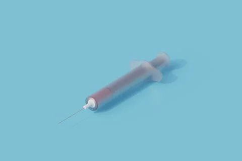 Syringe single isolated object. 3d render illustration イラスト素材