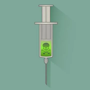 Syringe with skull Stock Illustration