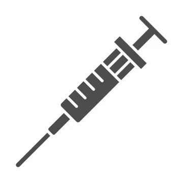 Syringe solid icon, International dentist day concept, needle sign on white Stock Illustration