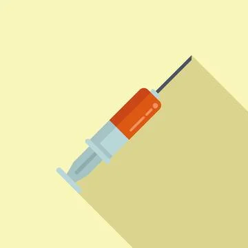 Syringe test icon flat vector. Positive result Illustrazione stock