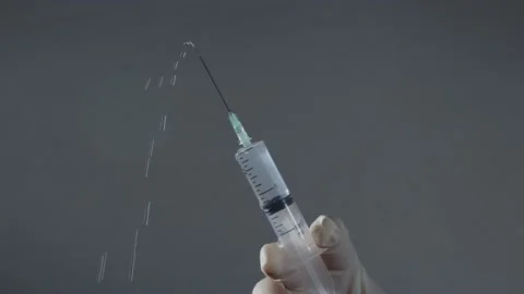 Syringe with vaccine Stock Footage 163364839