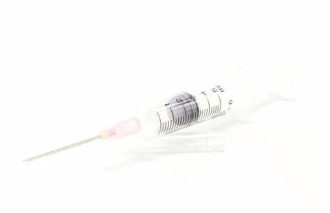 Syringe on white background. Stock Photos