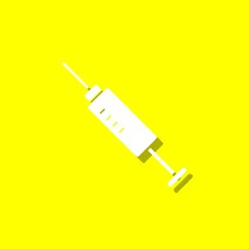 Syringe white icon with shadow Stock Illustration
