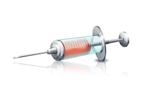 Syringe on white Stock Illustration