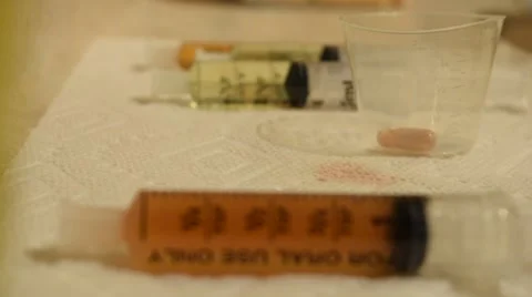 Syringes and Pills 스톡 동영상 64836722