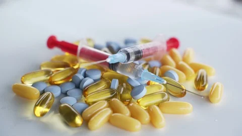 Syringes And Pills Video stock 128104513