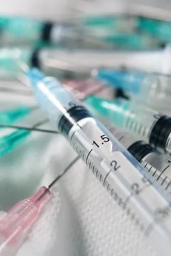 Syringes close up 库存照片
