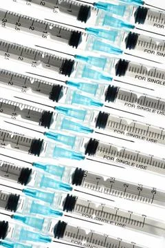 Syringes close-up view Stock Photos