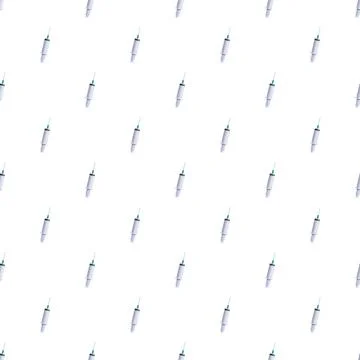 Syringes forming a repeating pattern for vaccination and medicine Stock Illustration