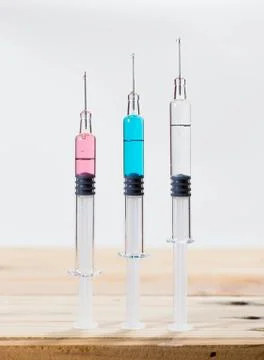 Syringes with needles Stock Photos