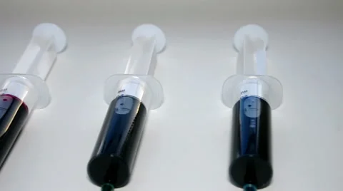 Syringes for refilling cartridges Stock Footage 59535625