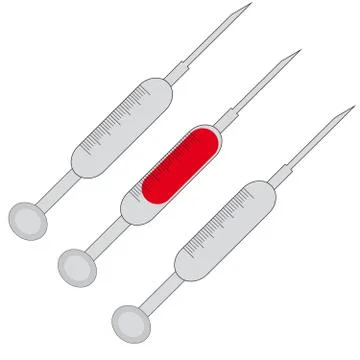 Syringes on white background Stock Illustration