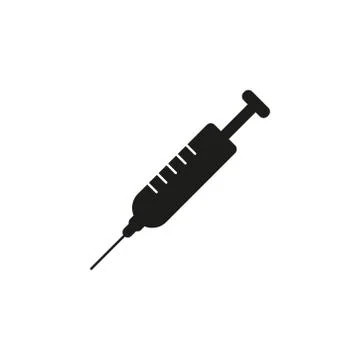 Syringe/vaccine icon on white background Stock Illustration