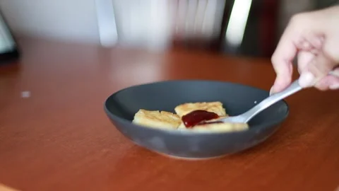 Syrniki. Cheesecake with jam Stock Footage 204014913
