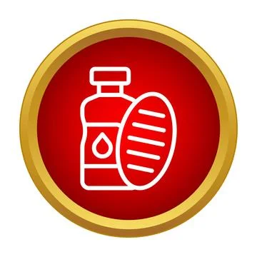Syrup bottle and bread loaf diet icon Stock Illustration