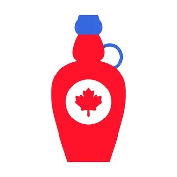 Syrup bottle in colors of Canada flag Stock Illustration
