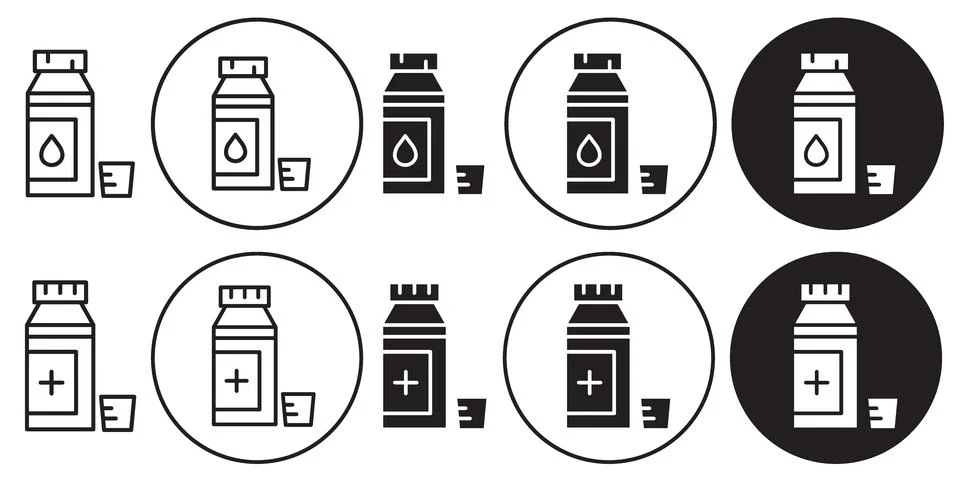 Syrup Bottle Icon vector set collection for web Stock Illustration