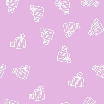 Syrup for children line vector seamless pattern Illustrazione stock