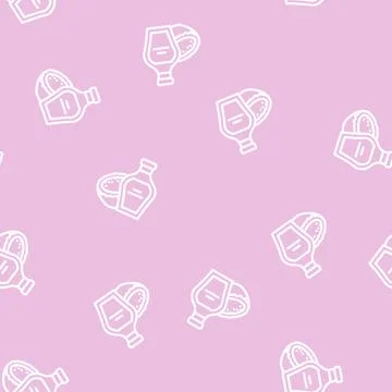 Syrup coconut tropical line vector seamless pattern Illustrazione stock