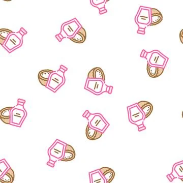 Syrup coconut tropical vector seamless pattern Stock Illustration