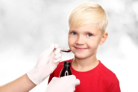 Syrup, effective aid in the cold. Stock Photos