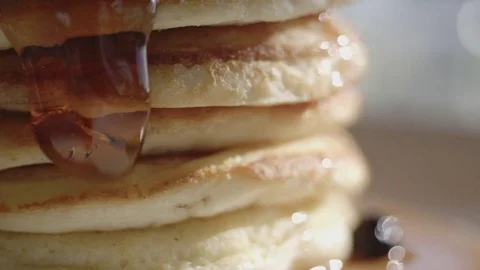 Syrup on Pancakes Stock Footage 82684552