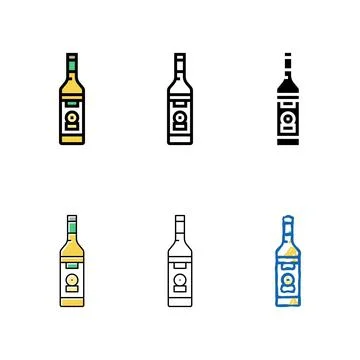 Syrup pineapple color icon multistyle vector Stockillustratie