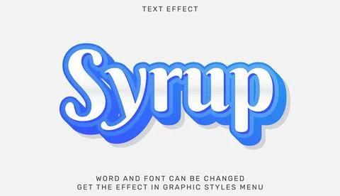 Syrup text effect template in 3d design Stock Illustration