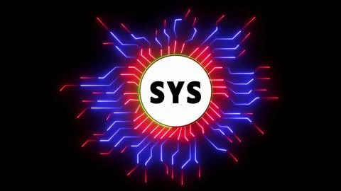Sys icon in technology circuit background Illustrazione stock