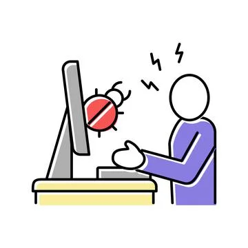 Sysadmin fixing debug color icon vector illustration イラスト素材