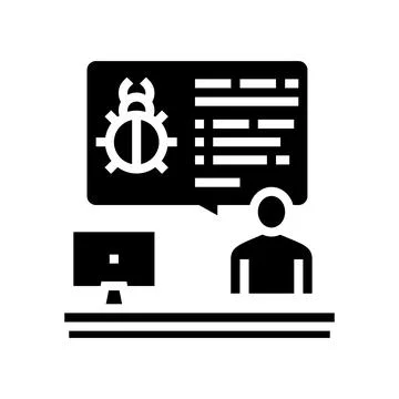 Sysadmin information about virus glyph icon vector illustration イラスト素材