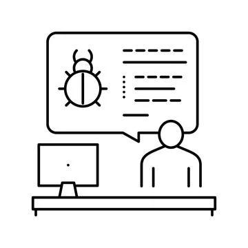 Sysadmin information about virus line icon vector illustration イラスト素材