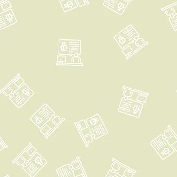 Sysadmin information about virus line seamless pattern Stock Illustration