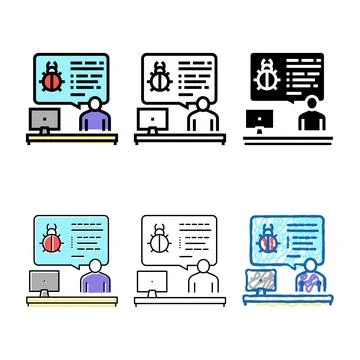 Sysadmin multipack information about virus color icon vector 스톡 일러스트
