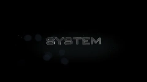 System 3D title metal text on black alpha channel background Stock Footage 256616601
