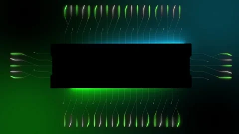 System. Abstract cyberspace. Electronics. Green color. Rectangle. Video stock 250131741