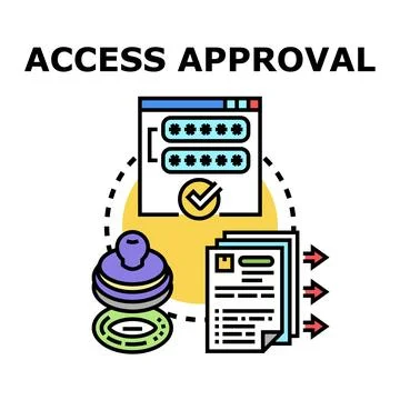System access approval process with digital security verification 스톡 일러스트