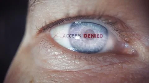 System Access Denied During An Iris Eye Scan Stock Photos