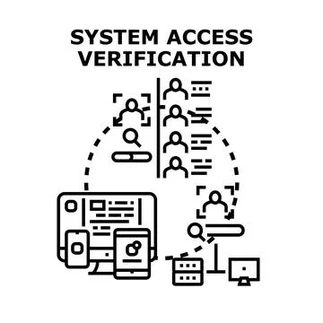 System access verification for user data security Stock Illustration