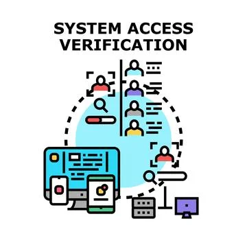 System access verification for user data security Illustrazione stock