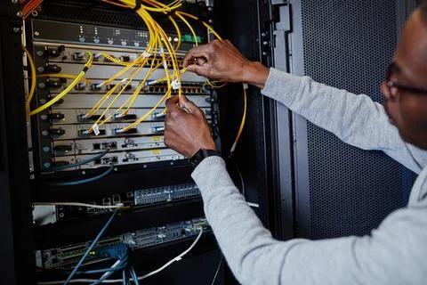 System Admin Repairing Server 写真素材
