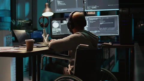 System admin using terminal window on laptop to program new code Stock Footage 224582416