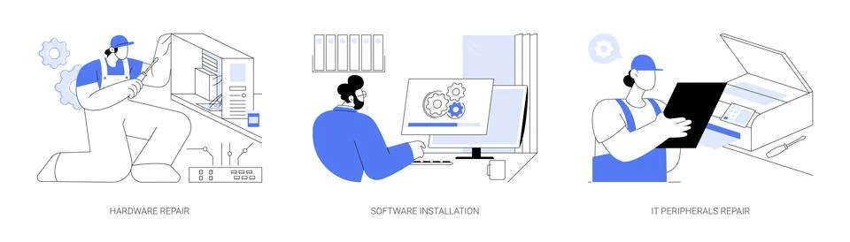 System administration abstract concept vector illustrations. Stock Illustration