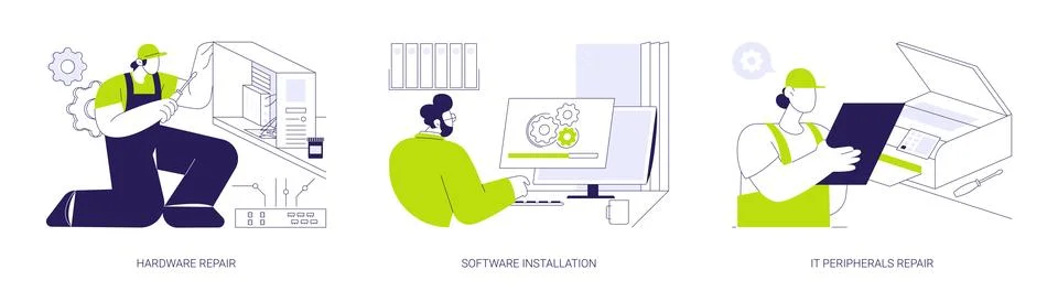 System administration abstract concept vector illustrations. Stock Illustration