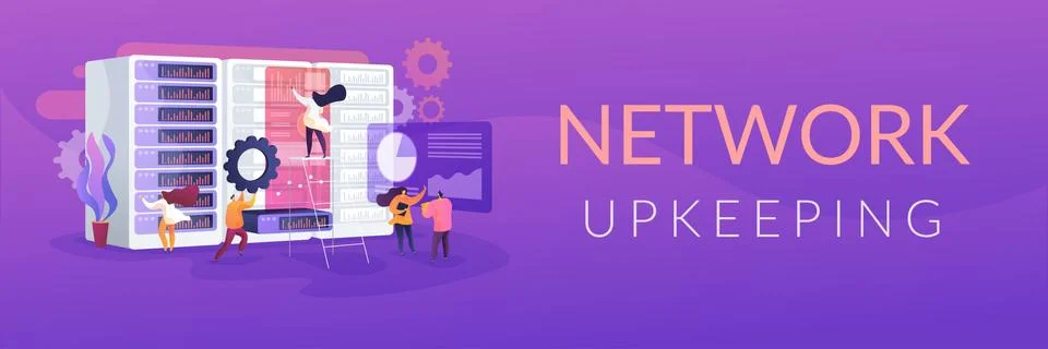 System administration concept banner header Stock Illustration