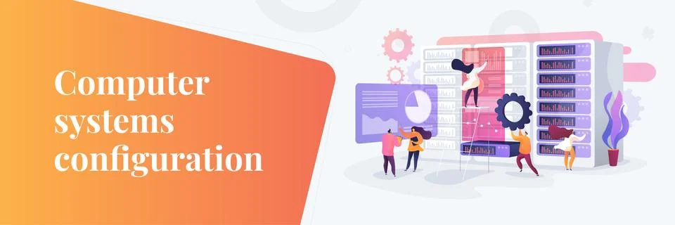 System administration concept banner header Stock Illustration