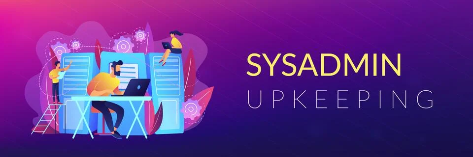 System administration header or footer banner Stock Illustration
